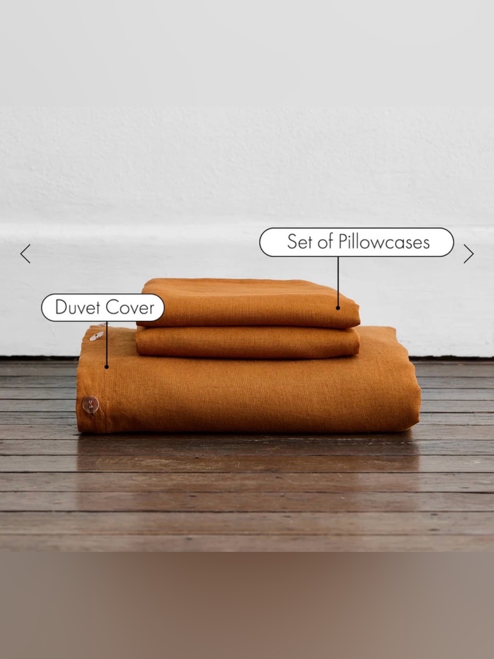 Bed Threads 100% Flax Linen Duvet Cover FULL / QUEEN and Pillowcases Rust